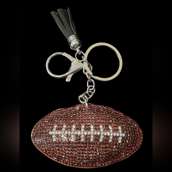 Jets Football Bag Charm / Keychain – Double-Sided with Rhinestones - Picture 2 of 3